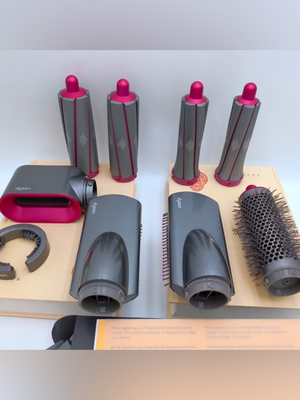 Dyson Airwrap Complete Multi Styler Nickel/Fuchsia w/ Attachments Case - Picture 2 of 4